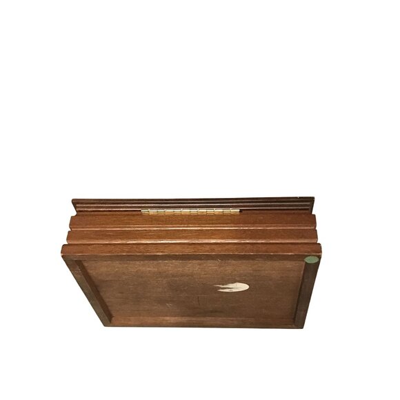 Hand-Carved Wooden Jewelry Box With Ducks Scene & Compartments - Picture 6 of 6